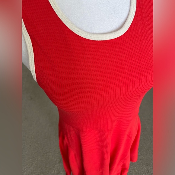 NWT Anthropologie Daily Practice Ribbed Mini Dress Size Medium Color Red - Picture 4 of 6